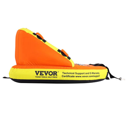 VEVOR Towable Tube for Boating, 1-2 Riders Inflatable Towable Tubes with Deck Seats and Backrest, 340 lbs Water Sport Tube for Boat to Pull, Full Nylon Cover, EVA Grab Handles and Speed Safety Valve - Discount Msrp 