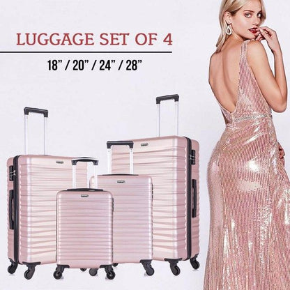 Hardshell Luggage Sets Suitcase ABS Lightweight with Spinner Wheels and TSA Lock Blue - Discount Msrp 