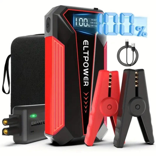 20000mAh Car Battery Jump Starter with Dual USB Quick Charge and LED Light Red - Discount Msrp 