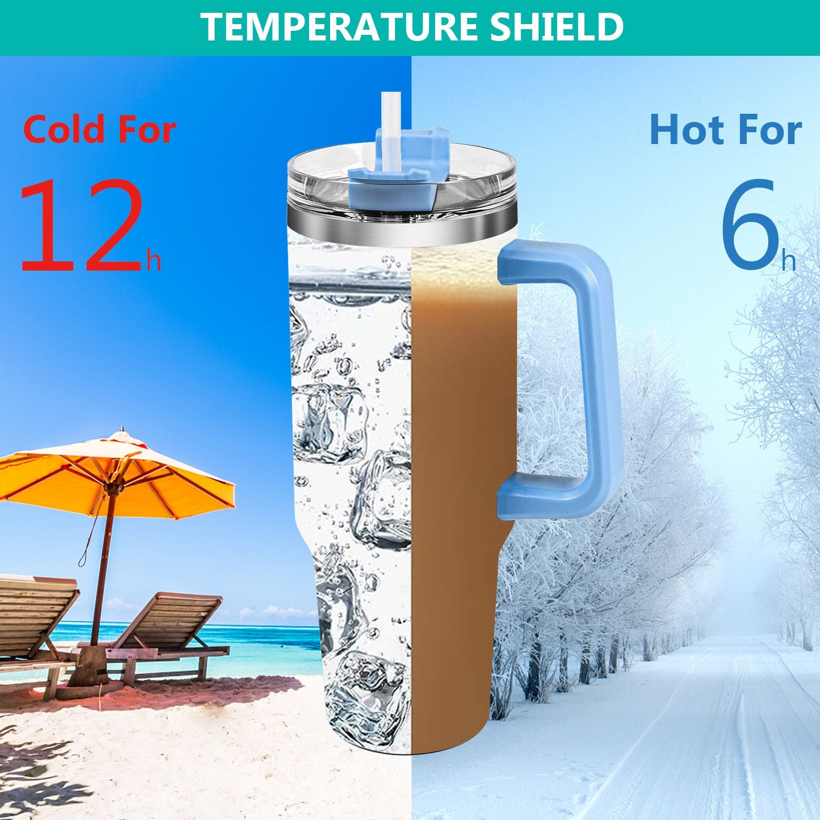 40oz 5D cowprint Insulated Tumbler With Handle And Straw Lid Portable Large Capacity water bottle, Heat preservation,304 Stainless Steel Cup For Outdoor Sports, Travel & Camping Birthday Gift - Discount Msrp 