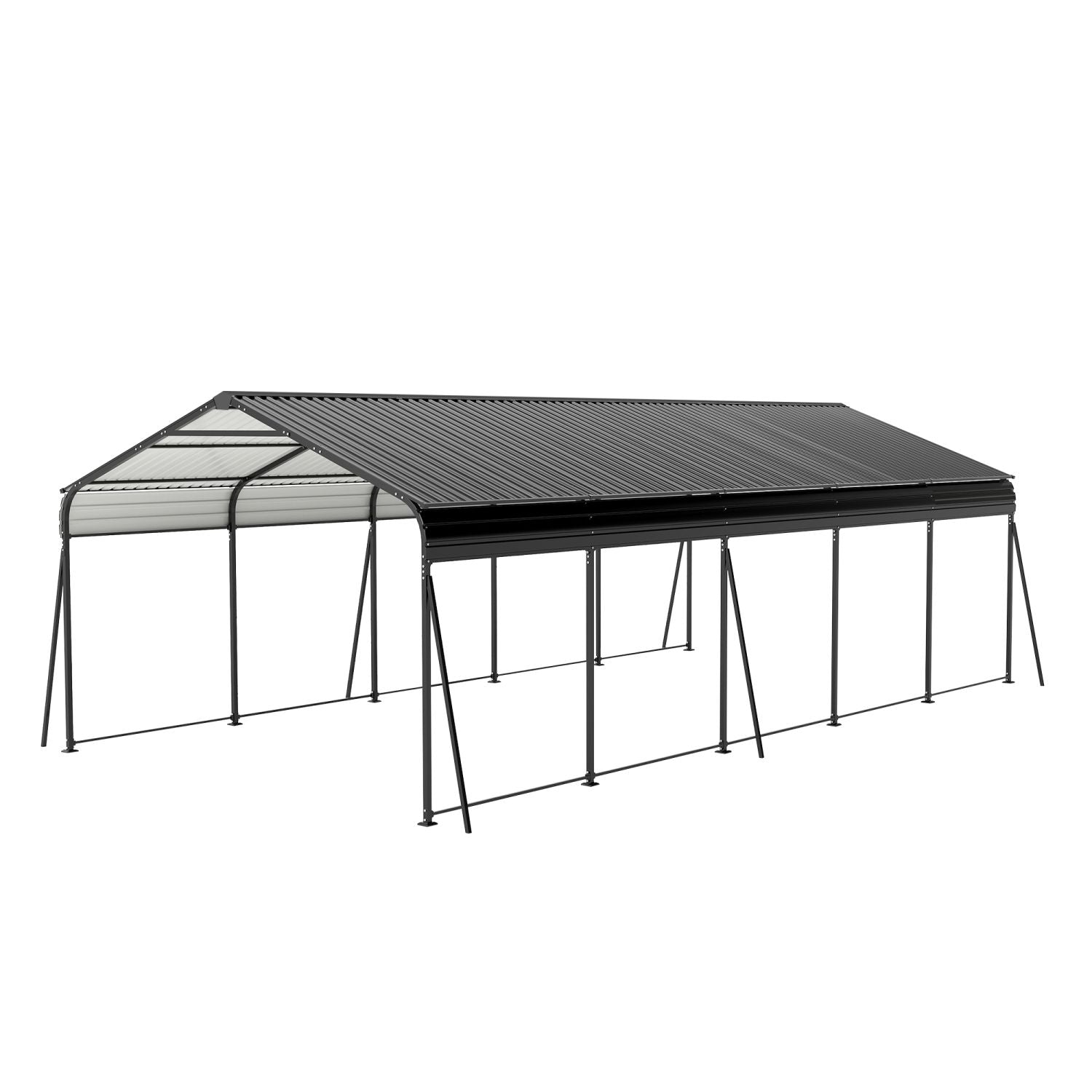 Campcraft 13 x 26.5 ft carport, 0.25mm thick, with protective film to prevent scratching, 2 pairs of adhesive gloves, 3 hooks, 12 expansion screws, 6 fixed iron pieces - Discount Msrp 