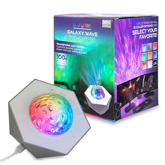 Enbrighten Color-Changing LED Galaxy Wave Projector, USB-C Powered, Night Light, 70333 - Discount Msrp 