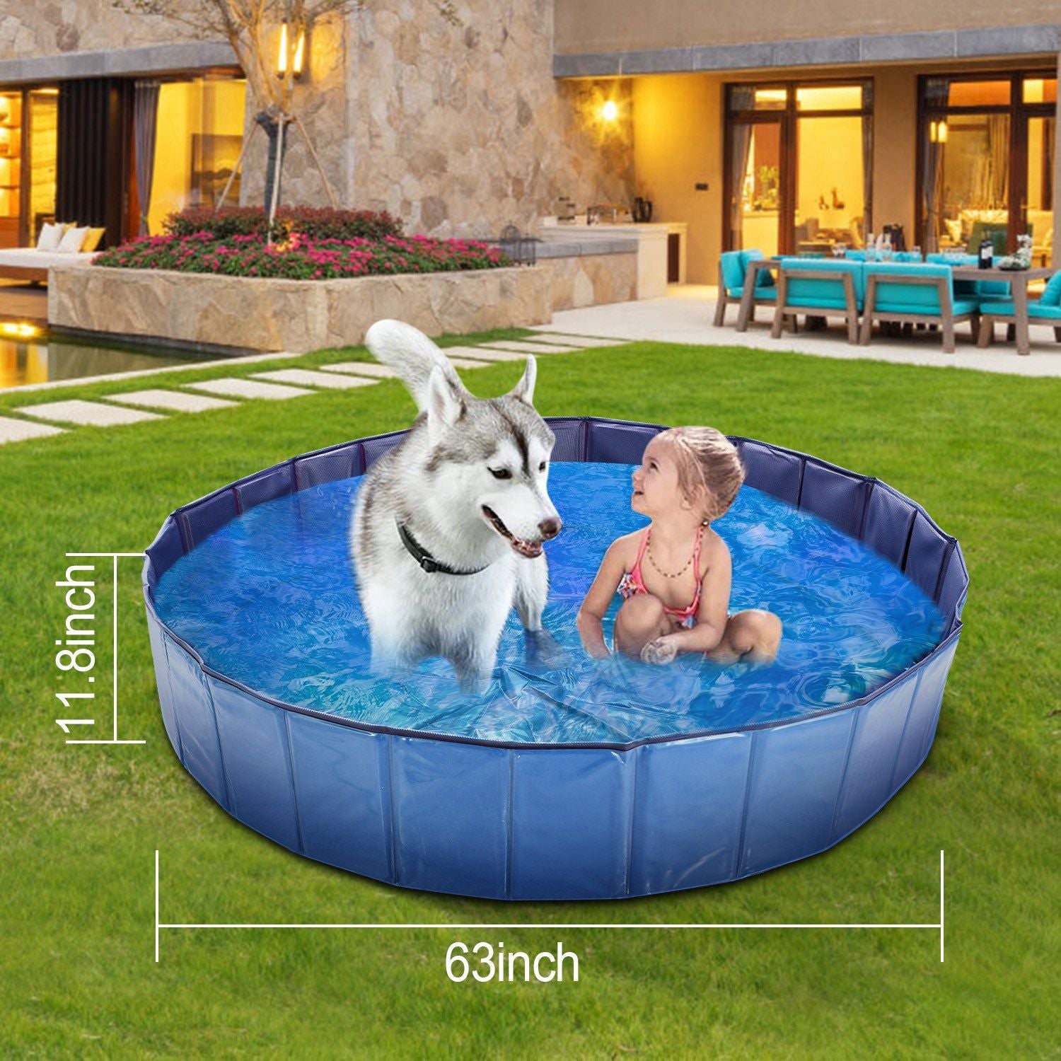 Foldable Pet Swimming Pool PVC Kiddie Baby Dog Swim Pool Bathing Tub Playmat Kids Pools - Discount Msrp 