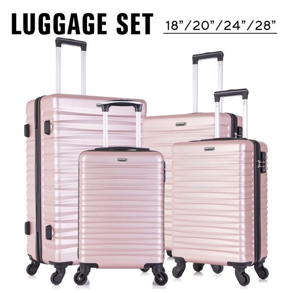 Hardshell Luggage Sets Suitcase ABS Lightweight with Spinner Wheels and TSA Lock Blue - Discount Msrp 