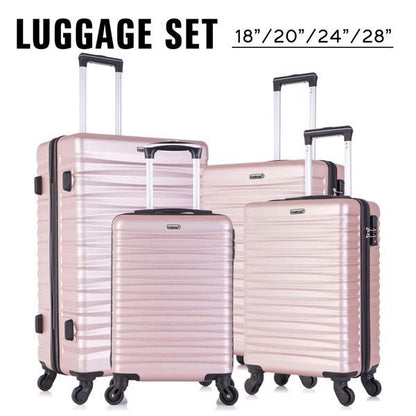Hardshell Luggage Sets Suitcase ABS Lightweight with Spinner Wheels and TSA Lock Blue - Discount Msrp 