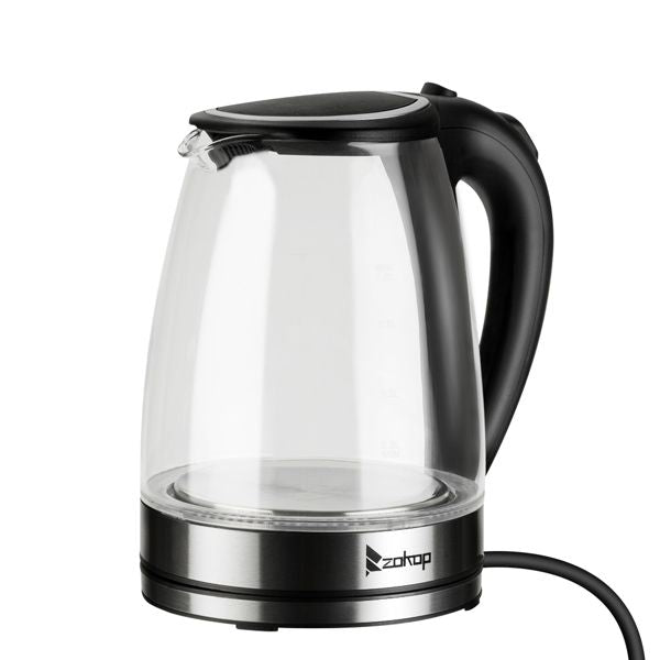 [Old Code: 93541003] ZOKOP HD-1857-A 110V 1200W 1.8L Electric Glass Kettle US Plug - Discount Msrp 