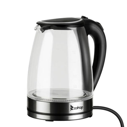 [Old Code: 93541003] ZOKOP HD-1857-A 110V 1200W 1.8L Electric Glass Kettle US Plug - Discount Msrp 