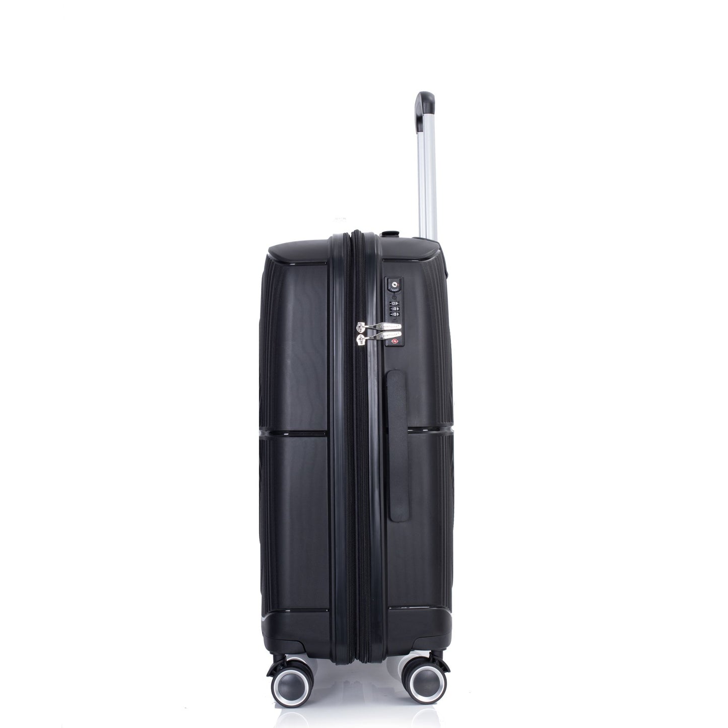Expandable Hardshell Suitcase Double Spinner Wheels PP Luggage Sets Lightweight Durable Suitcase with TSA Lock,3-Piece Set (20/24/28) ,Black - Discount Msrp 