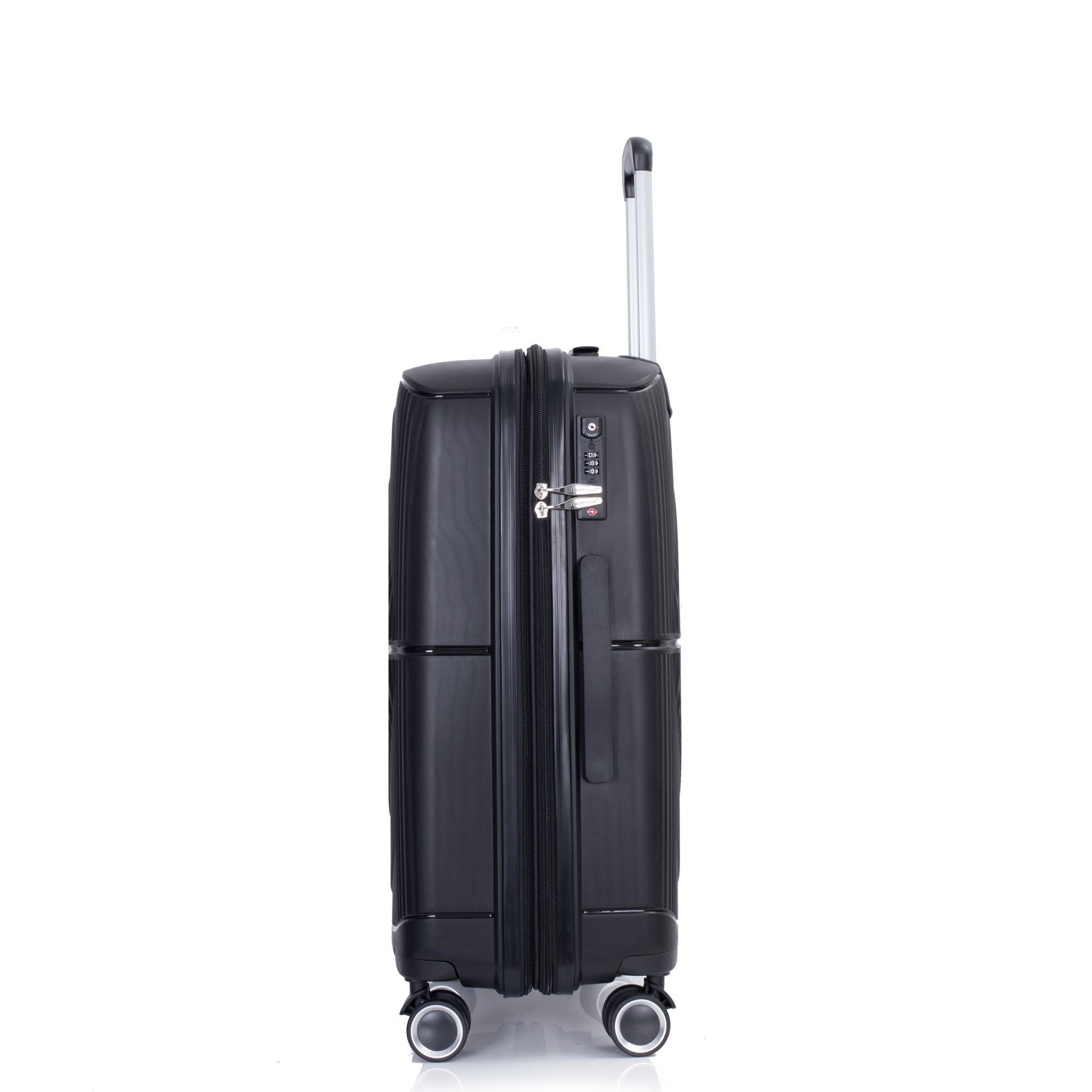 Expandable Hardshell Suitcase Double Spinner Wheels PP Luggage Sets Lightweight Durable Suitcase with TSA Lock,3-Piece Set (20/24/28) ,Black - Discount Msrp 