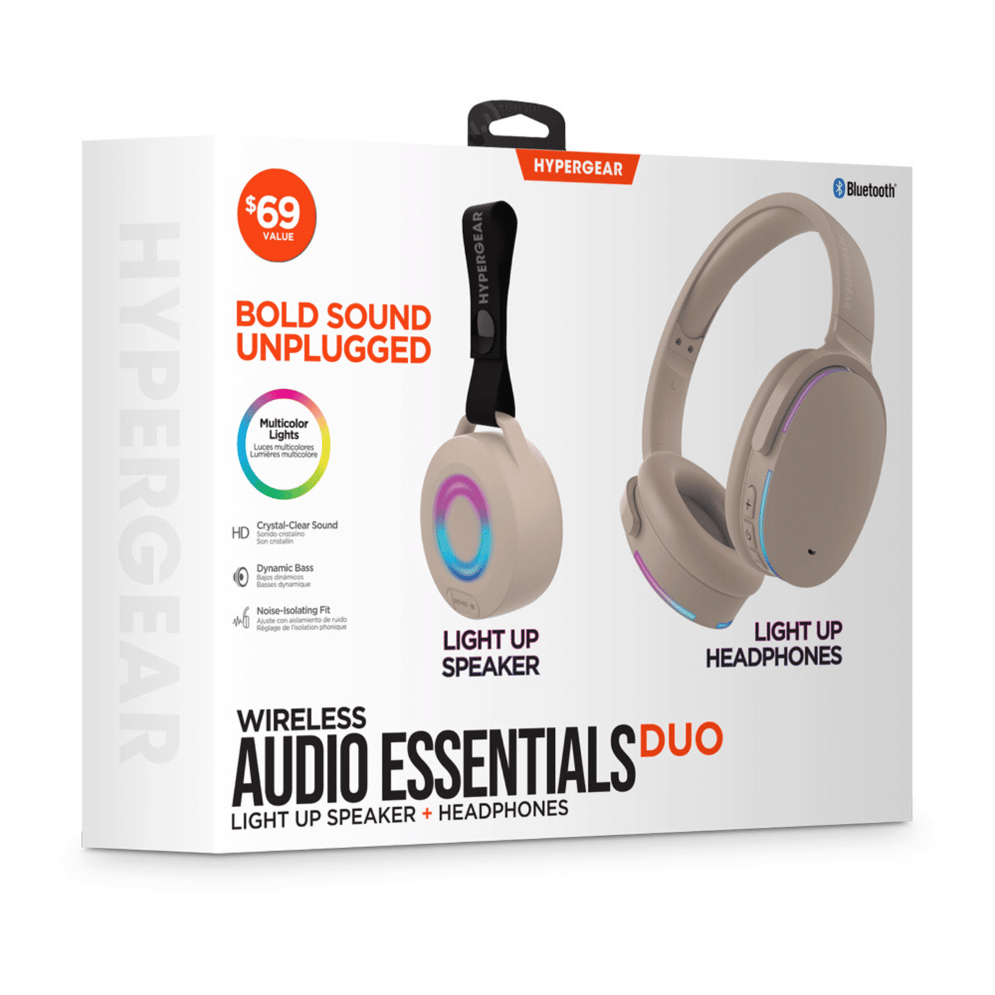 HyperGear Audio Essentials Headphones and Speaker Duo Beige - Discount Msrp 