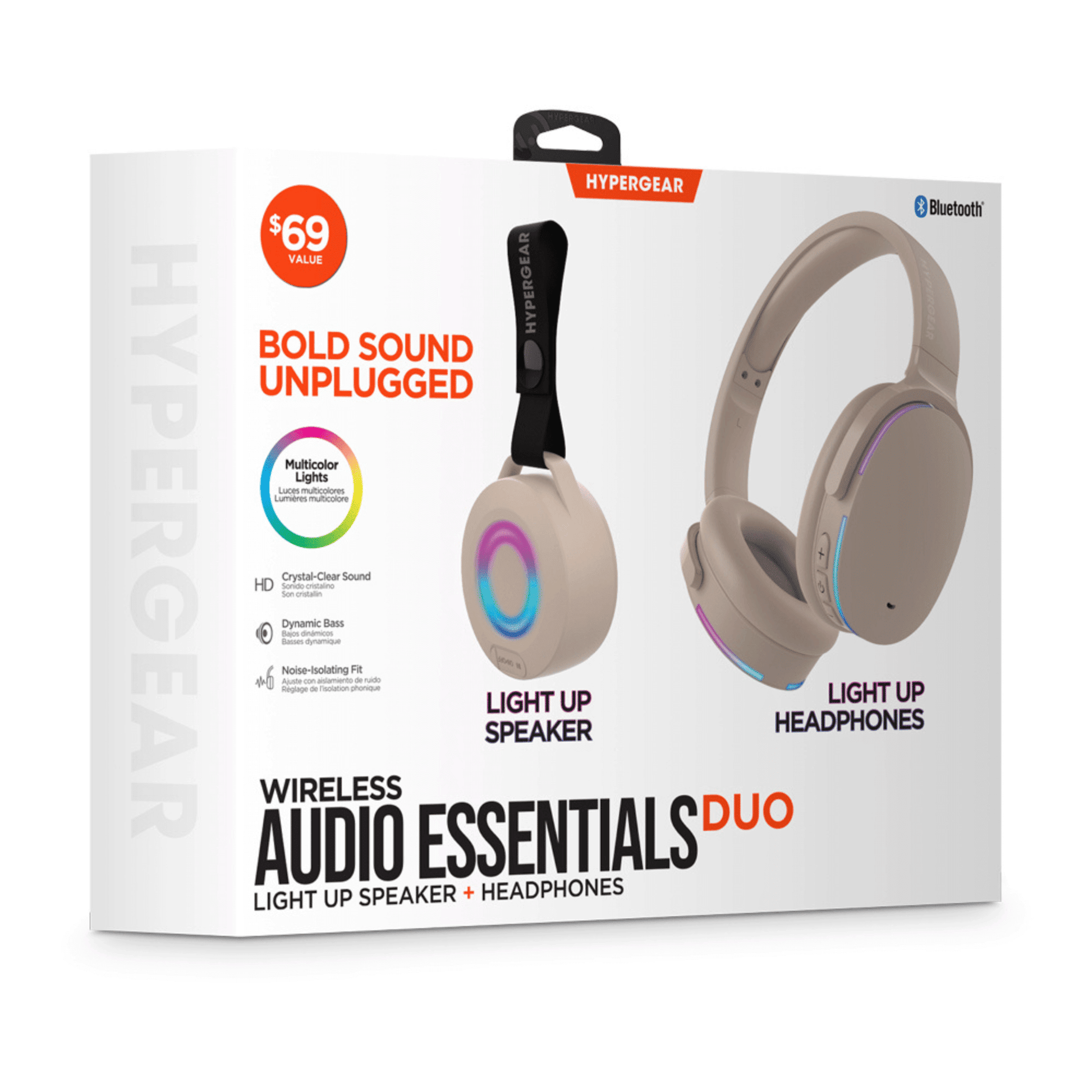 HyperGear Audio Essentials Headphones and Speaker Duo Beige - Discount Msrp 