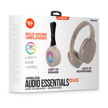 HyperGear Audio Essentials Headphones and Speaker Duo Beige - Discount Msrp 
