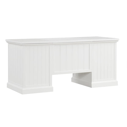 67''Modern Executive Desk,Computer Desk with 2 Storage Cabinet and 3 Drawers, Rectangle Home Office Desk with back ,Reading Desk,Writing Table,Workstation for Home Office,Living Room,study,White - Discount Msrp 