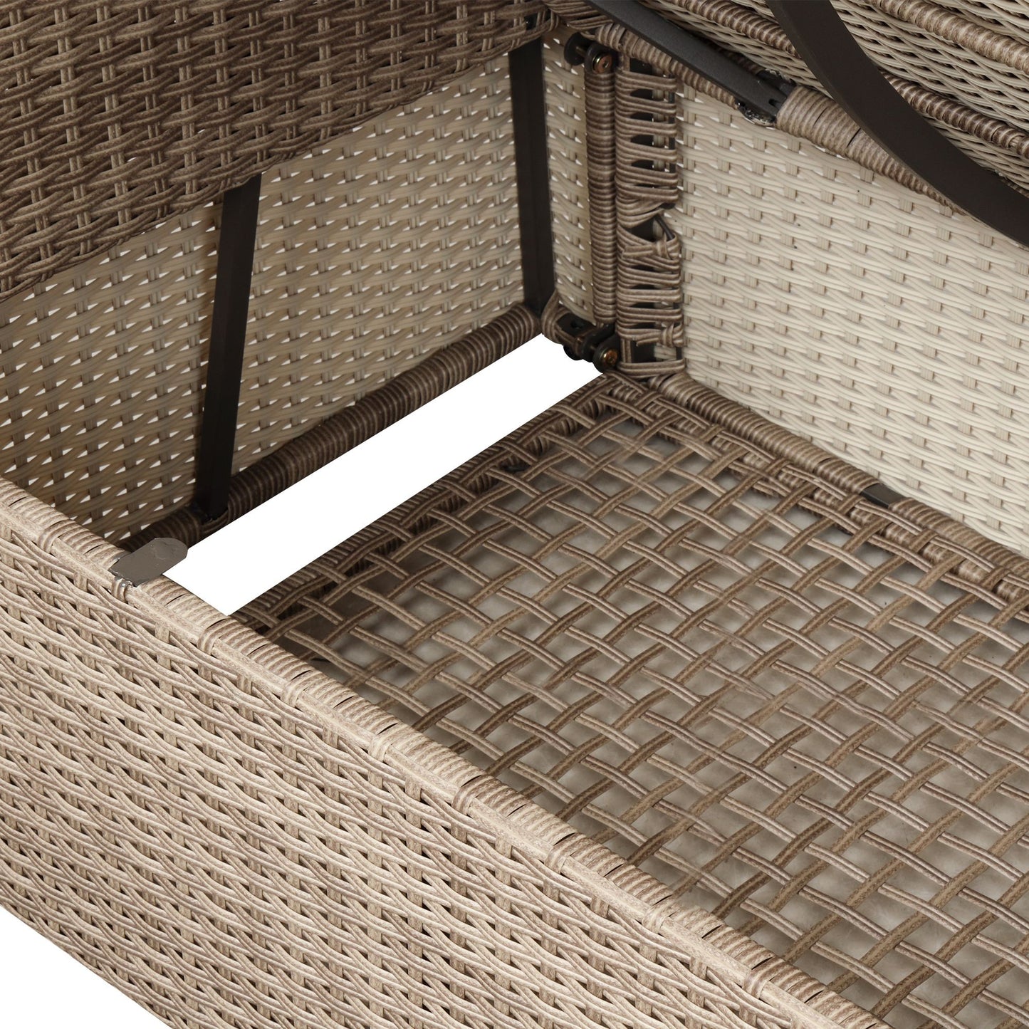 Patio Furniture Set; 4 Piece Outdoor Conversation Set All Weather Wicker Sectional Sofa with Ottoman and Cushions - Discount Msrp 