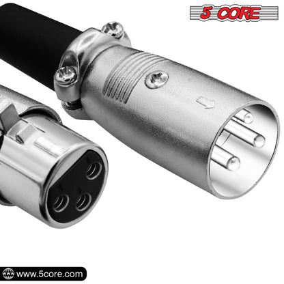 5Core XLR Connector Male Female to 1/4 Audio Jack 3 Pin Secure Mic Plug w Locking Ends - Discount Msrp 
