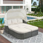 Outdoor Patio Furniture Set Daybed Sunbed with Retractable Canopy Conversation Set Wicker Furniture - Discount Msrp 