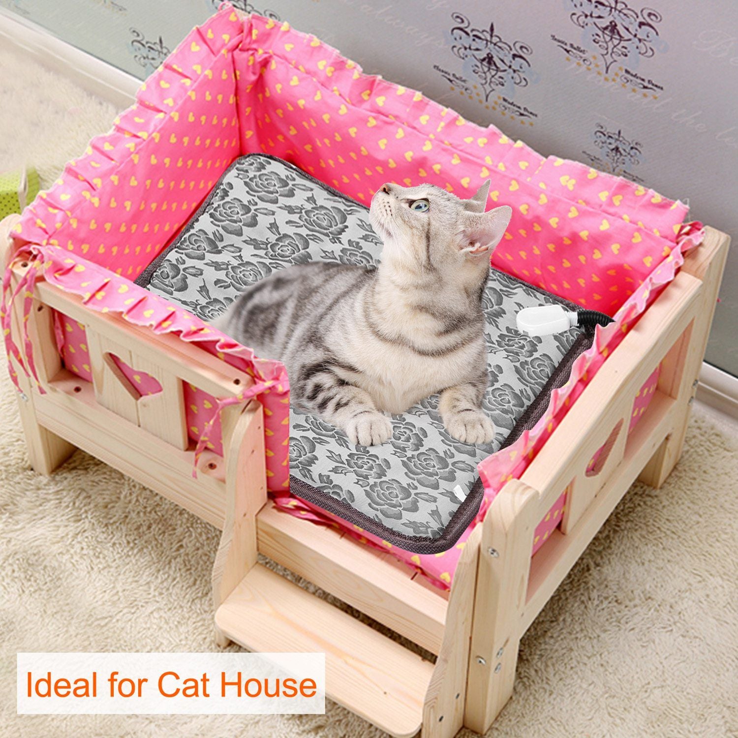 Pet Heating Pad Dog Cat Electric Heating Mat Waterproof Adjustable Warming Blanket - Discount Msrp 