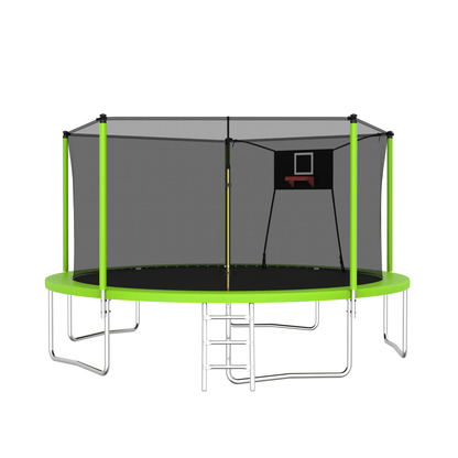 14FT Trampoline ,Sports Fitness Trampolines with Enclosure Net, Recreational Trampolines for Outdoor Indoor - Discount Msrp 
