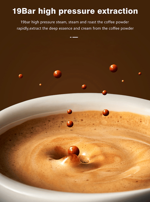 capsule + coffee powder + milk foam 3-in-1 semi-automatic coffee machine 19Bar extraction mocha Nestle espresso 1 cup / 2 cup, electronic button powder hammer 51mm touch sensing 1450W steam - Discount Msrp 