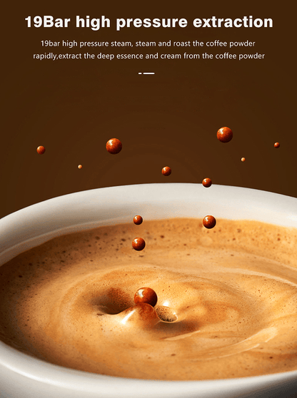 capsule + coffee powder + milk foam 3-in-1 semi-automatic coffee machine 19Bar extraction mocha Nestle espresso 1 cup / 2 cup, electronic button powder hammer 51mm touch sensing 1450W steam - Discount Msrp 