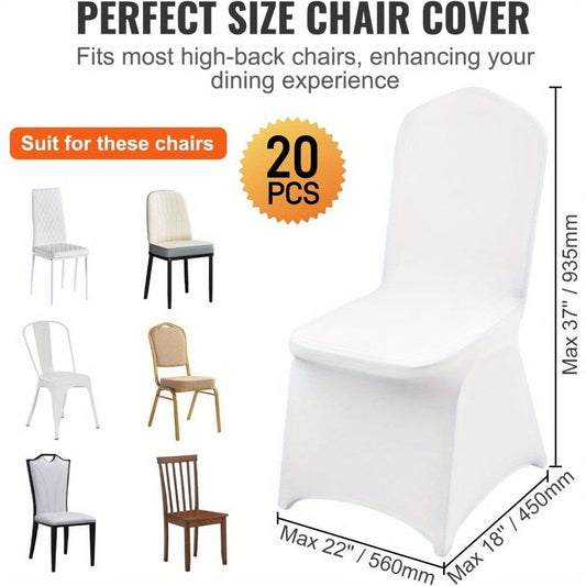 White folding chair covers - 20 elastic chair covers for wedding banquet decoration (white, 20) - Discount Msrp 