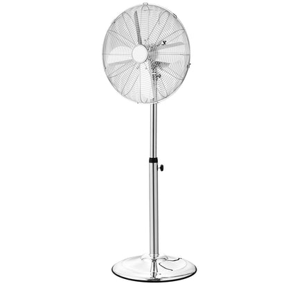 16" Industrial Pedestal Fan 3-Speed Oscillating Fan Height Adjustable Silver - Discount Msrp 