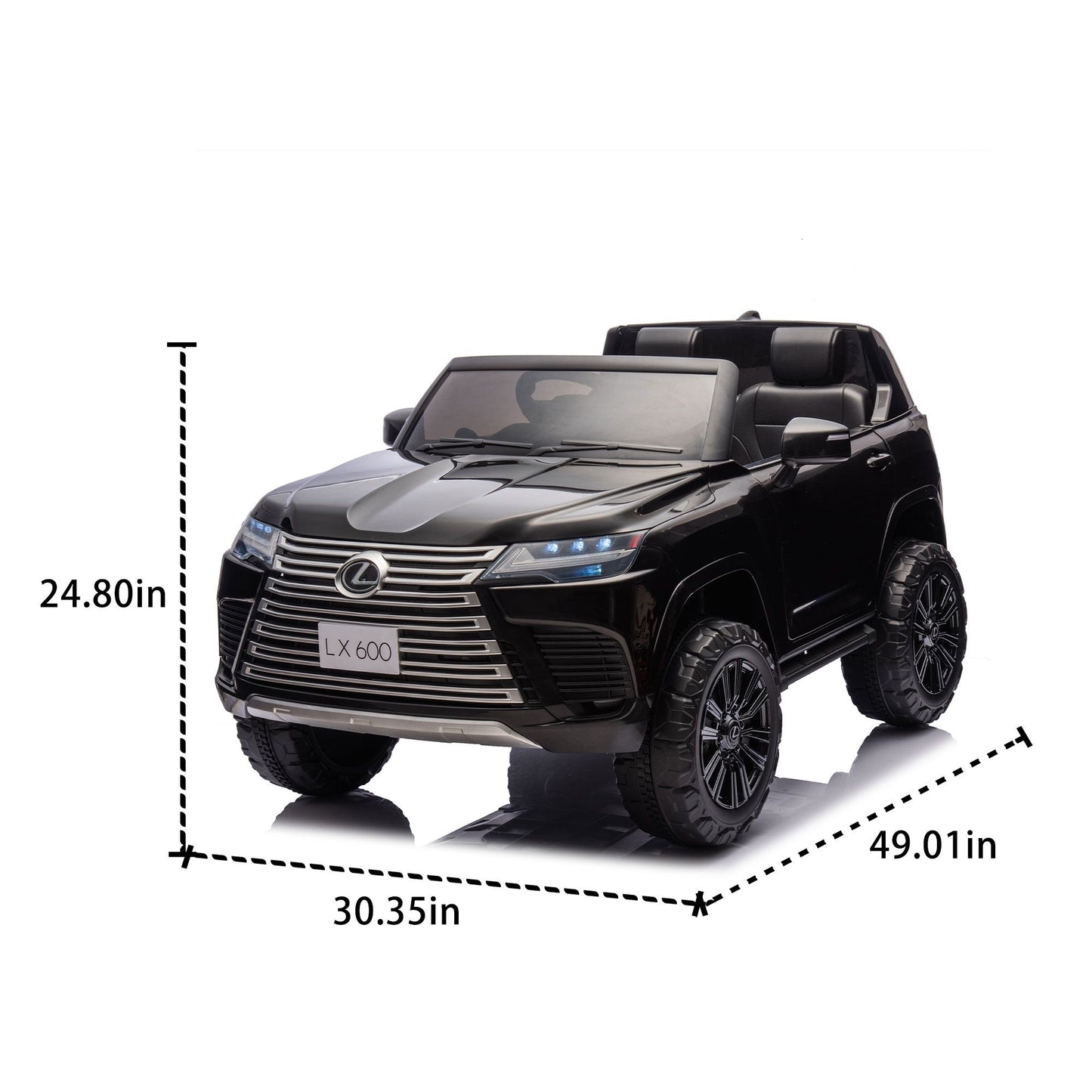 Licensed LEXUS LX600 24V Two-seater XXL Kids Ride On Car W/Parents Control,Seat width 20 inches,2WD,Four-wheel suspension,Bluetooth,MP3,Music,Power display,Speeds 1.86-3.11MPH For Kids. - Discount Msrp 