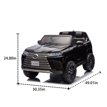 Licensed LEXUS LX600 24V Two-seater XXL Kids Ride On Car W/Parents Control,Seat width 20 inches,2WD,Four-wheel suspension,Bluetooth,MP3,Music,Power display,Speeds 1.86-3.11MPH For Kids. - Discount Msrp 