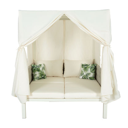 Outdoor Patio Sunbed with Curtains, High Comfort, Suitable for Multiple Scenarios - Discount Msrp 