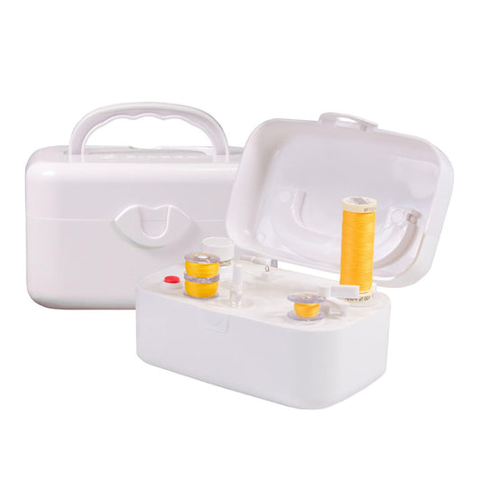 SINGER® Universal Bobbin Winder – External Bobbin Filler for Class 15 & 15J Bobbins, Battery or AC Powered, White - Discount Msrp 