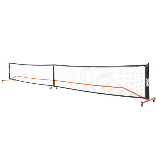 VEVOR Pickleball Net Set, 22FT Regulation Size Portable Pickleball System with Carrying Bag, Balls, and Wheels, Weather Resistant Steady Metal Frame & Strong PE Net, for Outdoor Backyard Driveway - Discount Msrp 