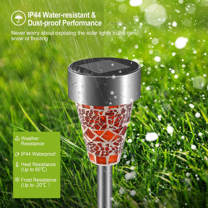 6Packs Solar Garden Lights Outdoor Solar Pathway Lights IP44 Water-resistant Landscape Lights 8Hrs Lawn Lamps for Yard Driveway Walkway - Discount Msrp 