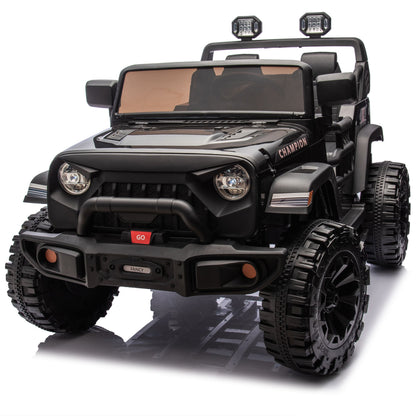 24V Two-seater Kids Ride On Electric Car W/parents control,Seat width 19.69in,400W motor,Four-wheel suspension,light&searchlight,USB,MP3,Bluetooth,Provide a speed of 1.86-4.35MPH for kids of 3+. - Discount Msrp 