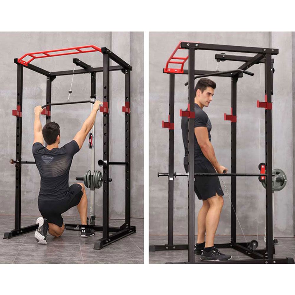 Multi-functional Power Cage,Home Adjustable Pullup Squat Rack 1000Lbs Capacity Comprehensive Fitness Barbell Rack - Discount Msrp 