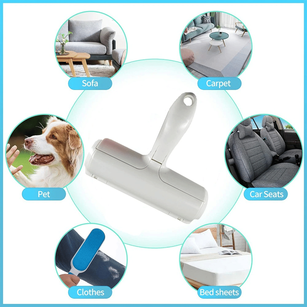 Pet Hair Roller Remover Lint Brush 2-Way Dog Cat Comb Tool Convenient Cleaning Dog Cat Fur Brush Base Home Furniture Sofa Clothe XH - Discount Msrp 
