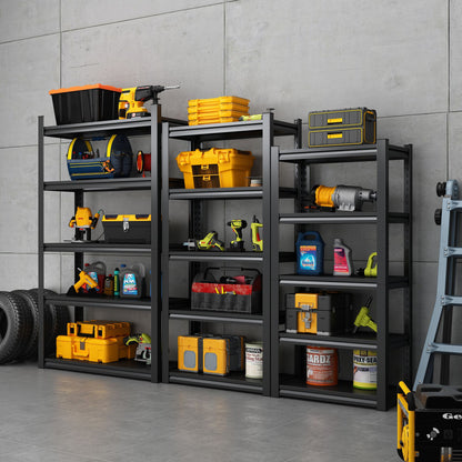 78"H 5 Tier Metal Shelves for Storage Garage Shelving 2000LBS Heavy Duty Storage Shelves Adjustable Garage Shelf Industrial Shelving Unit Storage Utility Rack,47.2"W*18"D*78"H,Black - Discount Msrp 