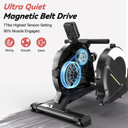 Rowing Machines for Home, Magnetic Rowing Machine with 77lbs High Resistance Rowing Machine,16 Levels of Quiet Resistance,Rower Machine for Home Row Machine,App Compatible,LCD Monitor - Discount Msrp 
