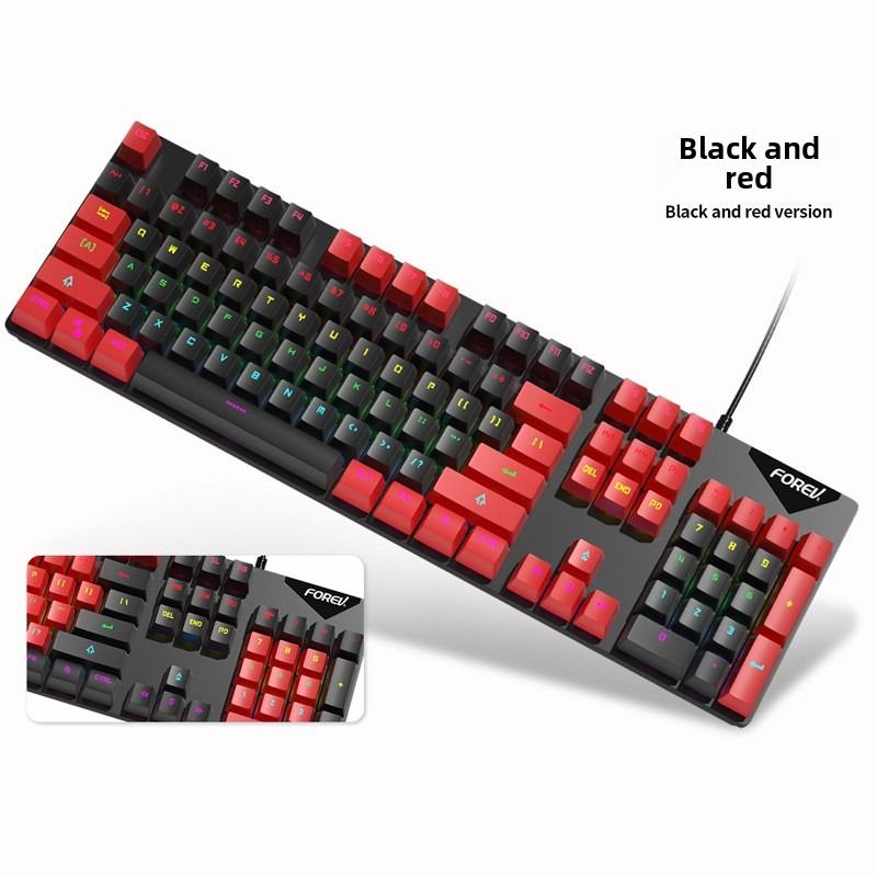 Wired Mechanical KeyboardGaming KeyboardMechanical KeyboardLuminous BacklightPlug and PlayGreen Axis Mechanical Keyboard - Discount Msrp 