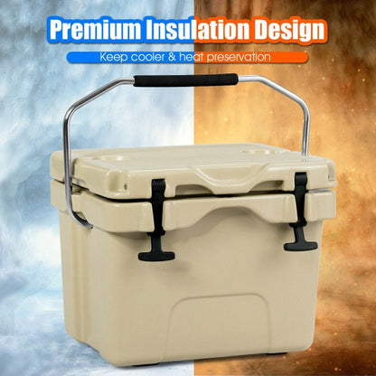 16 Quart 24-Can Capacity Portable Insulated Ice Cooler with 2 Cup Holders - Discount Msrp 