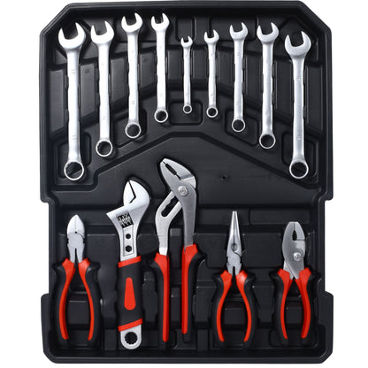 899pcs Home Repair Tool Set Kit for Men, Toolbox Storage Case with 4 Drawers, General Household Tool Kit with Rolling Tool Box, Tool Set Kit for Maintenance, Garden, Homeowner, Handyman ,silver case - Discount Msrp 