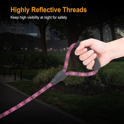 Double Dogs Leash No-Tangle Dogs Lead Reflective Dogs Walking Leash w/ Swivel Coupler Padded Handle - Discount Msrp 