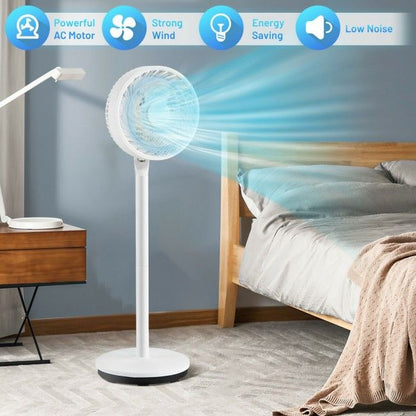 9 Inch Portable Oscillating Pedestal Floor Fan with Adjustable Heights and Speeds - Discount Msrp 