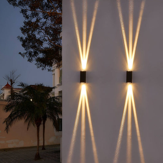 LED Waterproof Outdoor 3 Beams Wall Light, Outdoor Landscape Lights, Garden Patio Back Yard Front Door Wall Lamp - Discount Msrp 