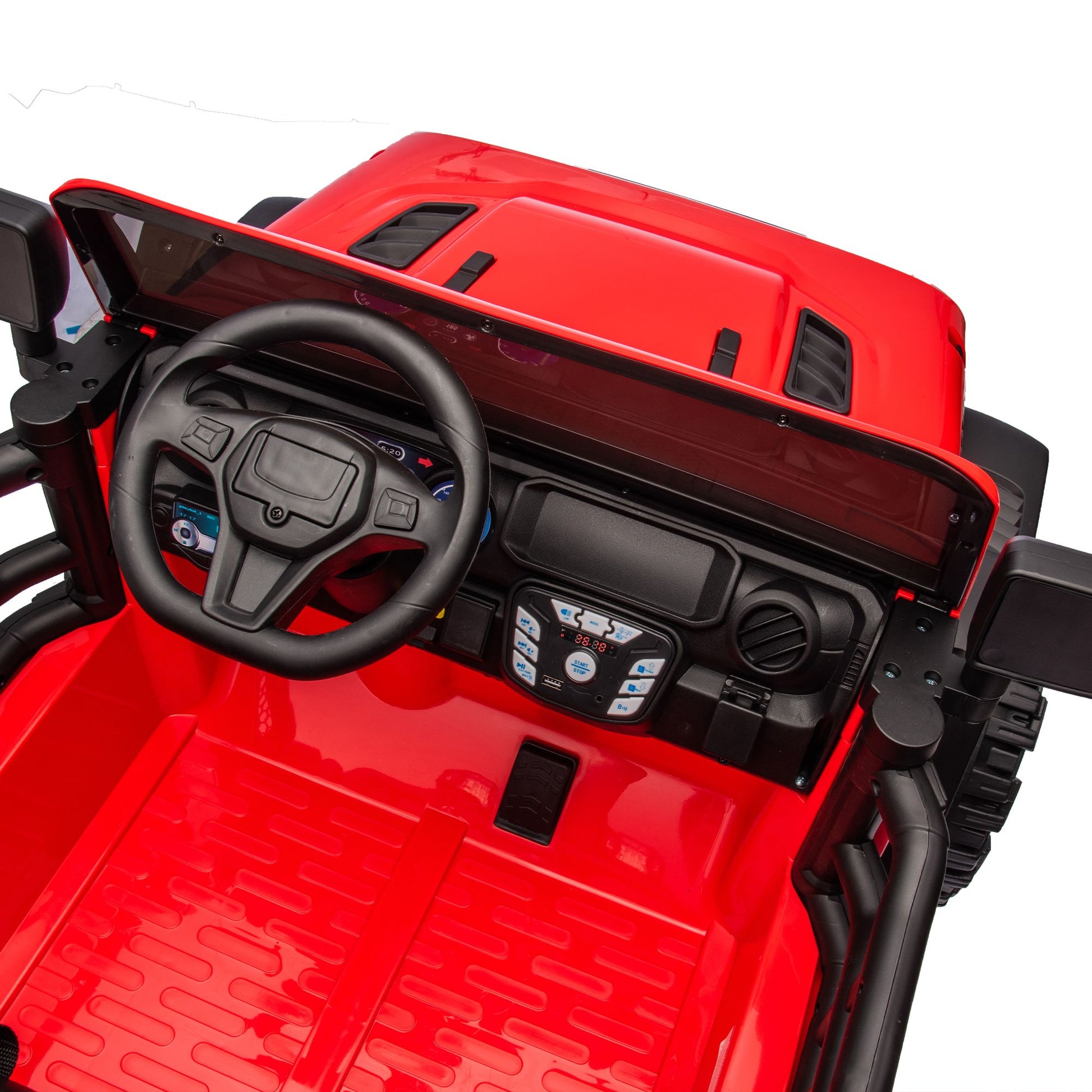 24V Two-seater Kids Ride On Electric Car W/parents control,Seat width 19.69in,400W motor,Four-wheel suspension,light&searchlight,USB,MP3,Bluetooth,Provide a speed of 1.86-4.35MPH for kids of 3+. - Discount Msrp 