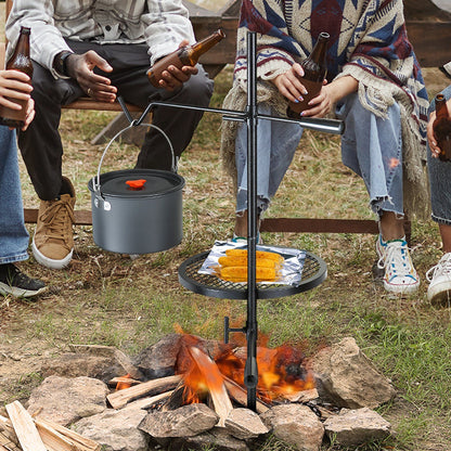 VEVOR Swivel Campfire Grill, Fire Pit Grill Grate over Fire Pits, Heavy Duty Steel Grill Grates, 360° Adjustable Open Fire Outdoor Cooking Equipment, Portable Camp Fire Racks for Camping Outdoor BBQ - Discount Msrp 