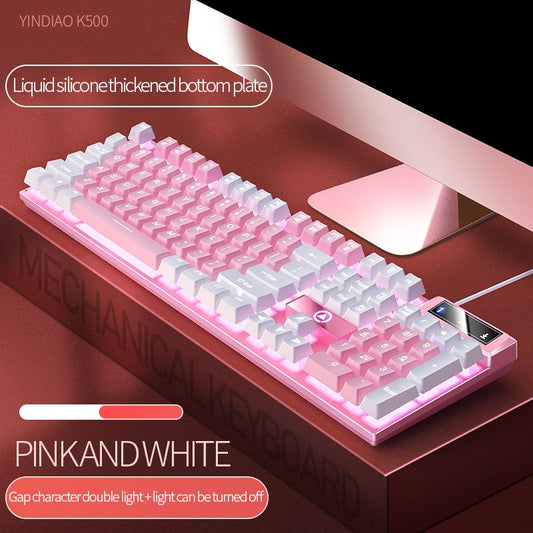 104 Keys Gaming Keyboard Wired Keyboard Color Matching Backlit Mechanical Feel Computer E-sports Peripherals for Desktop Laptop - Discount Msrp 