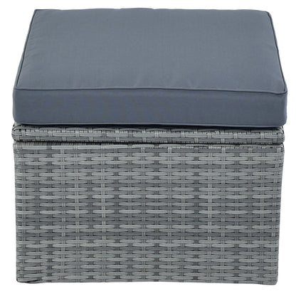 Outdoor Patio Furniture Set Daybed Sunbed with Retractable Canopy Conversation Set Wicker Furniture - Discount Msrp 