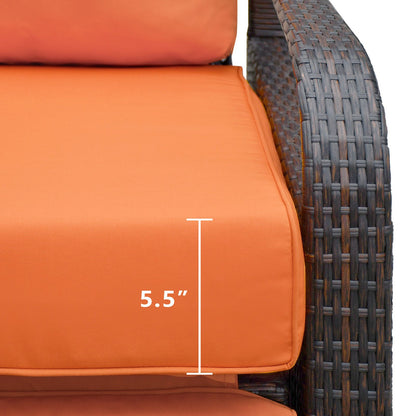 Outdoor Recliner Chair; Automatic Adjustable Wicker Lounge Recliner Chair with 5.12'' Thicken Cushion - Discount Msrp 