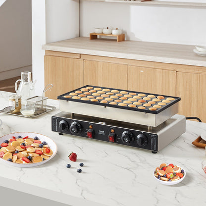 VEVOR 50PCS 43mm Mini Dutch Pancake Maker Commercial Dorayaki Baker 1700W - Discount Msrp 