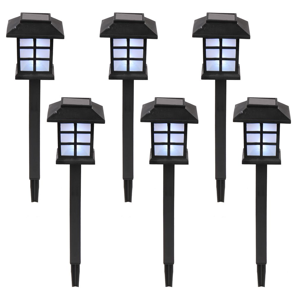 Free shipping 6pcs White LED Solar Lantern Torch Light Garden Landscape Lighting YJ - Discount Msrp 